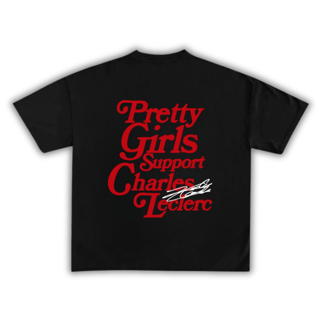 Polera Unisex Pretty Girls Support Charles Leclerc F1