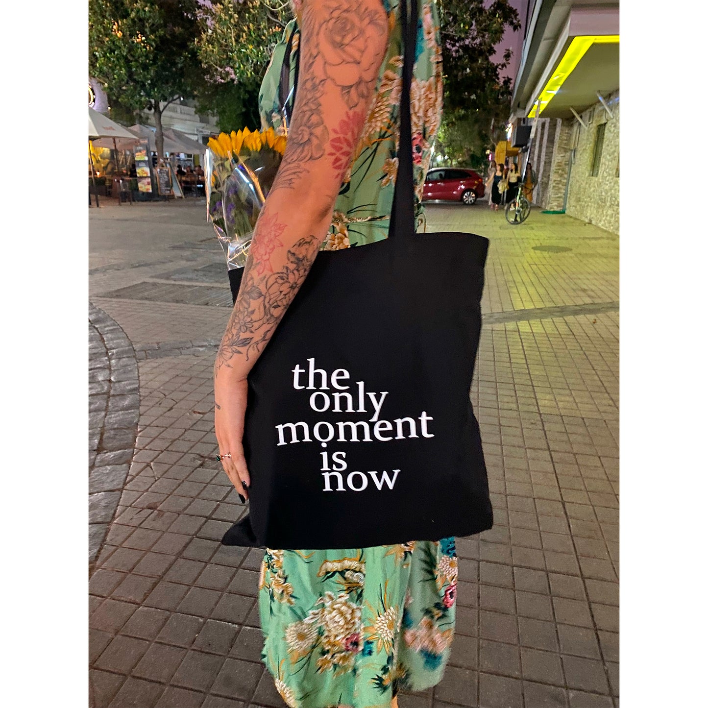 Tote bag the only moment is now